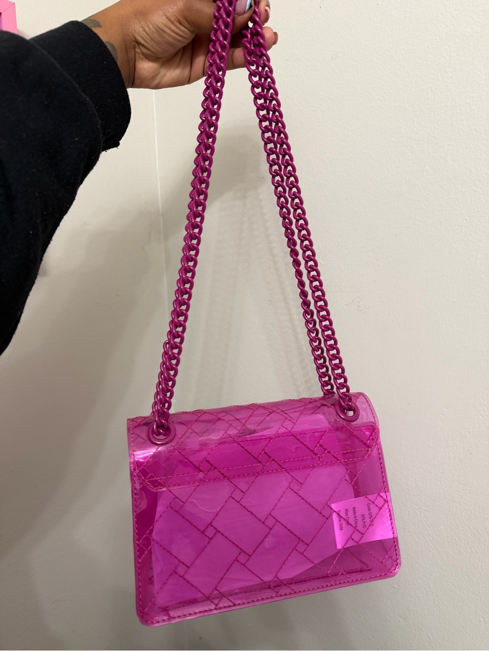 Kurt Geiger Vibrant Clear Pink Mini Shoulder Bag - Picture 3 of 6